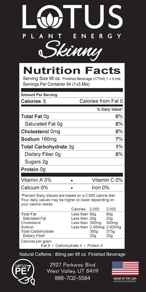 Skinny Pink Lotus Plant-Based Energy Case Qty 6