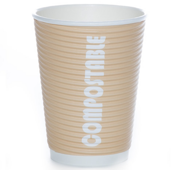 12 OZ Hot Cups 500 Count Compostable