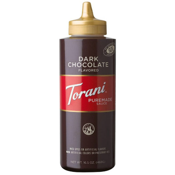 Torani Dark Chocolate T0852  Sauce Squeeze Bottle 16.5 Oz